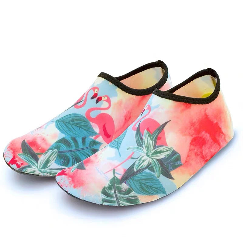 Men Women Kids Water Sport Beach Swimming Socks Thin Multi Prints Anti Slip Fitness Yoga Dance Swim Surf Diving Underwater Shoes
