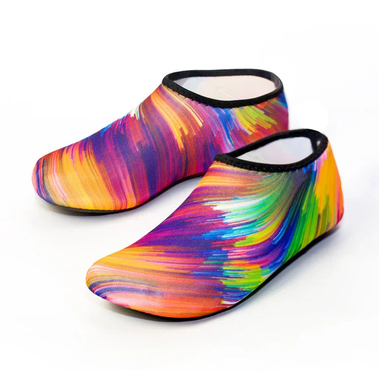 Men Women Kids Water Sport Beach Swimming Socks Thin Multi Prints Anti Slip Fitness Yoga Dance Swim Surf Diving Underwater Shoes