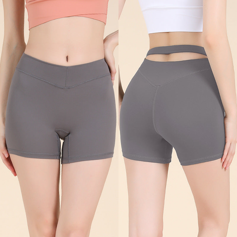 High Waisted Drawstring Yoga Shorts Butt Lifting Seamless Active Shorts