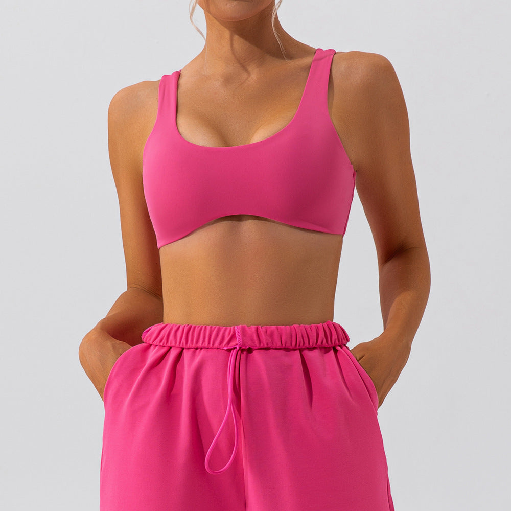 Bare Feel Double-Sided Brushed Yoga Sports Bra - Soft Supportive Fitness Top