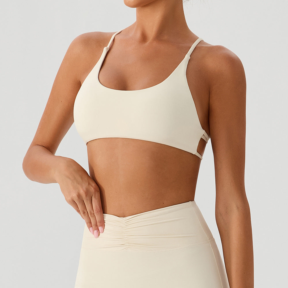 Crisscross Back Invisible Sports Bra with Pad