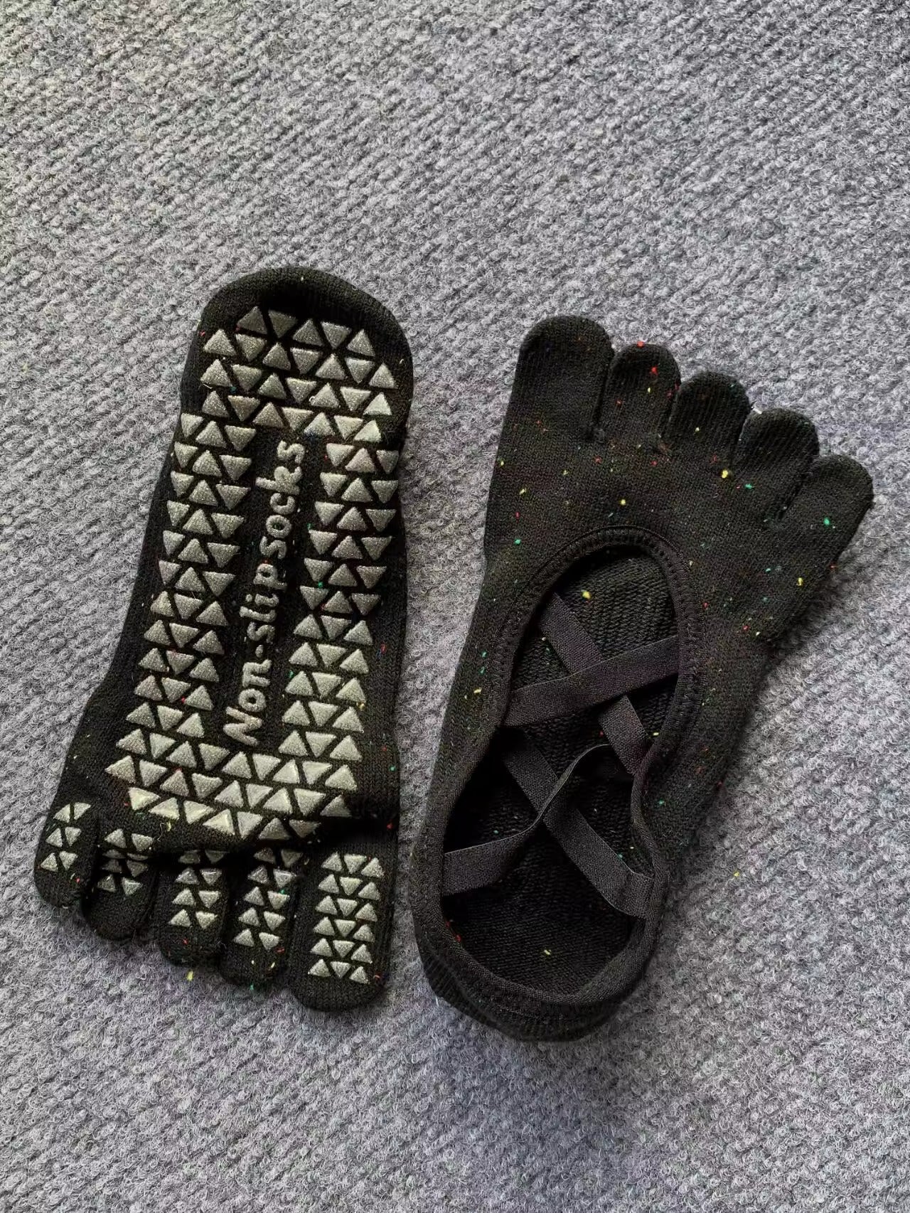 Women's Five Toe Grip Socks with Straps for Yoga and Pilates