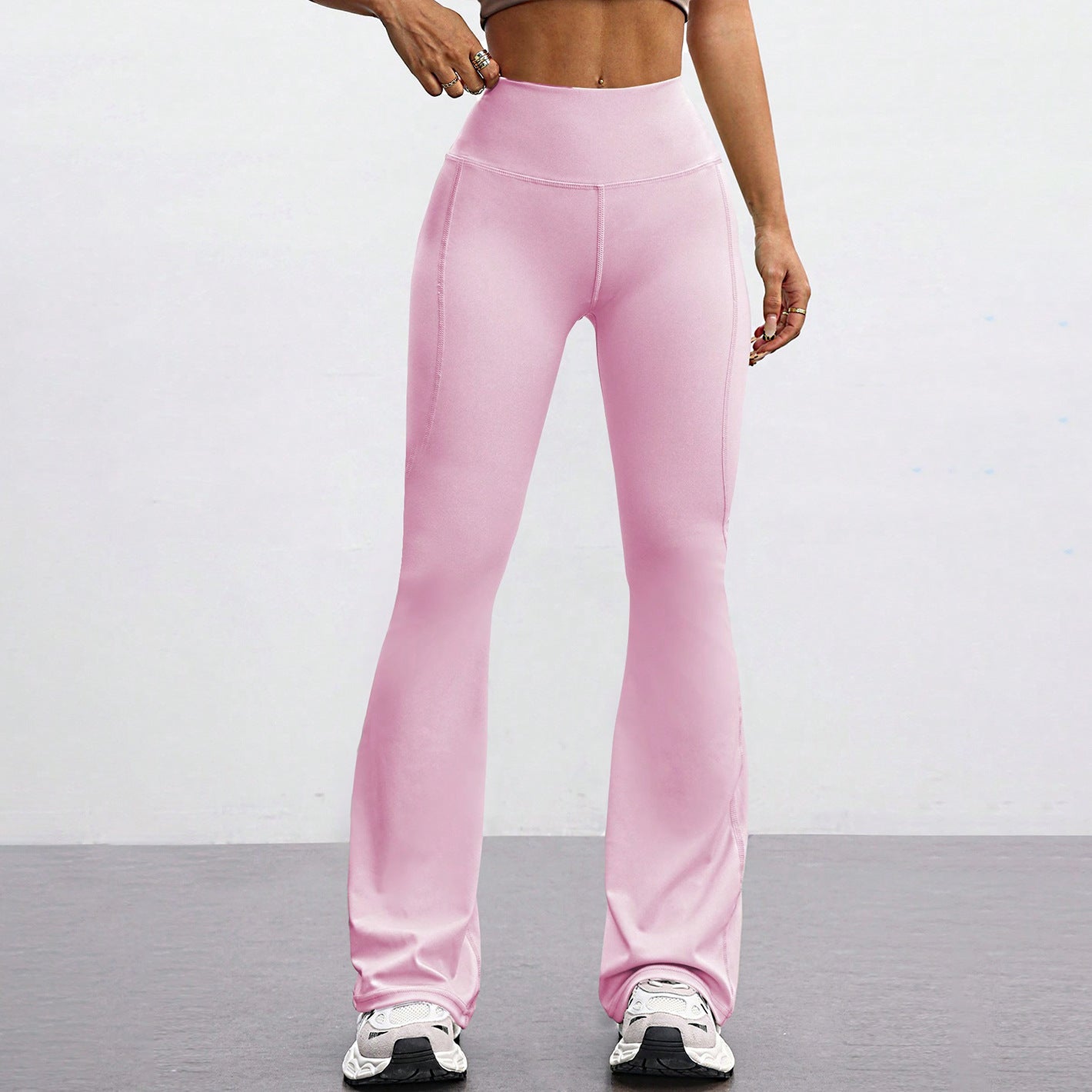 High Waisted Flared Yoga Pants Butt Lifting Naked Feel Stretch Quick Dry