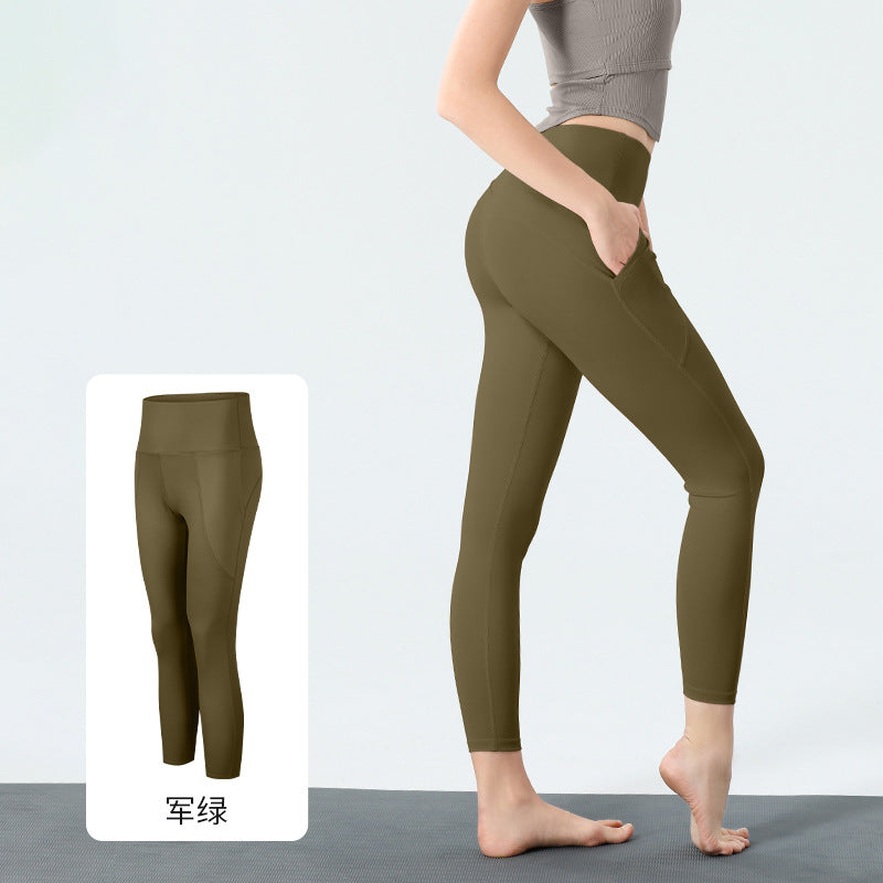 High Waist 7/8 Yoga Leggings with Pocket Detail