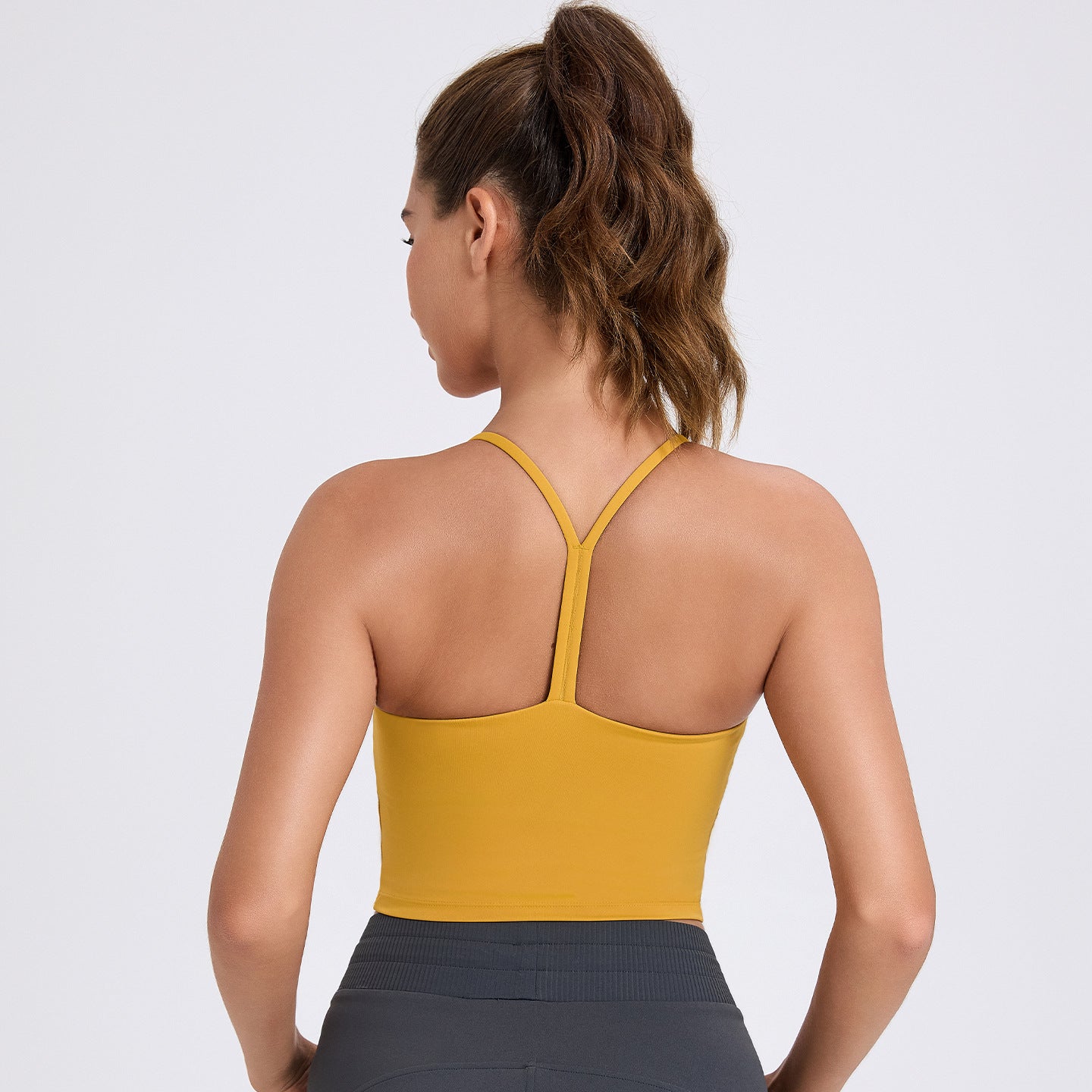 Cross-Back Workout Vest with Built-In Bra - Stretchy Yoga Tank