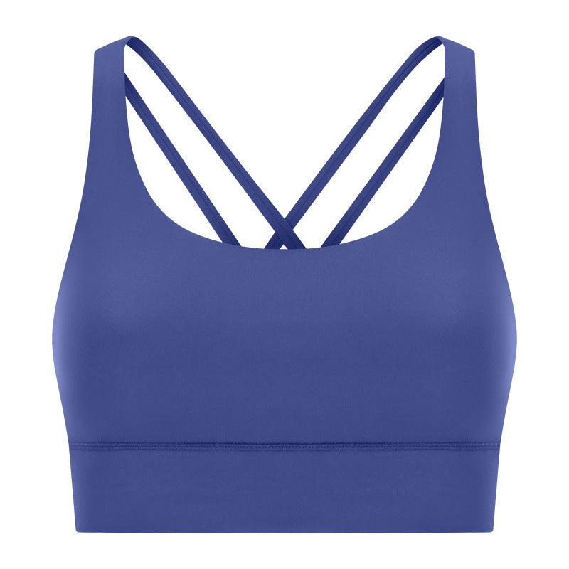 Crossback Sports Bra Matte Texture Wireless Support
