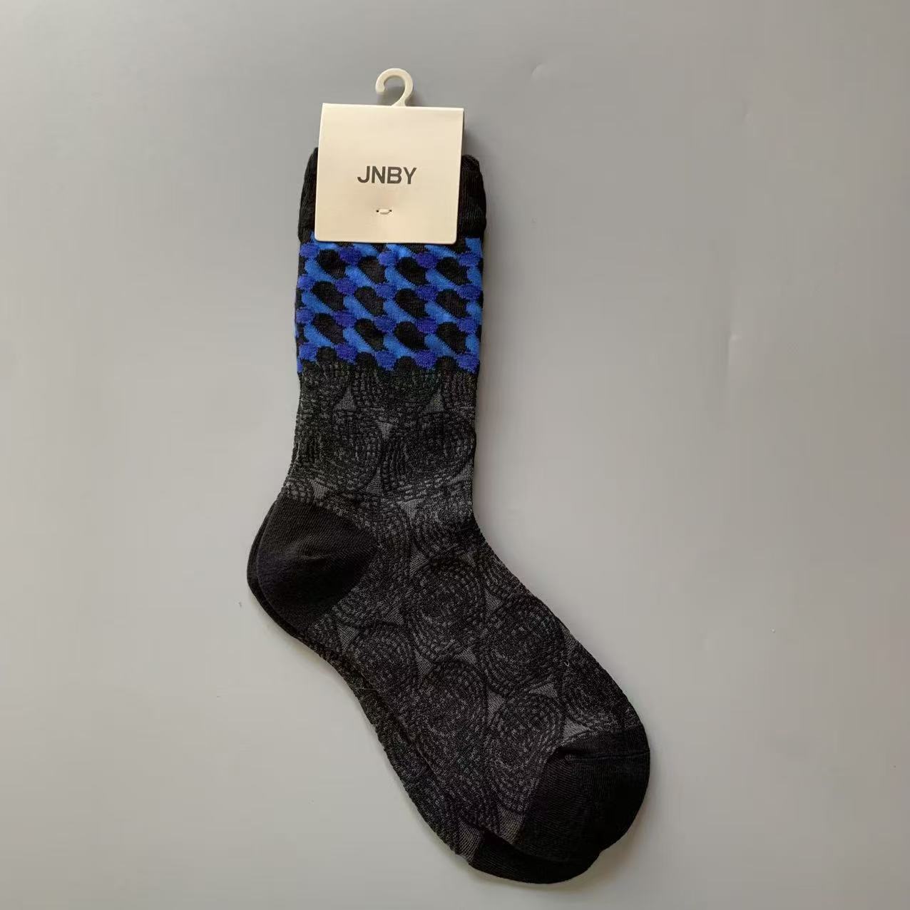 Vintage Jacquard Mid-Calf Socks for Women - Retro Patterned Crew Socks