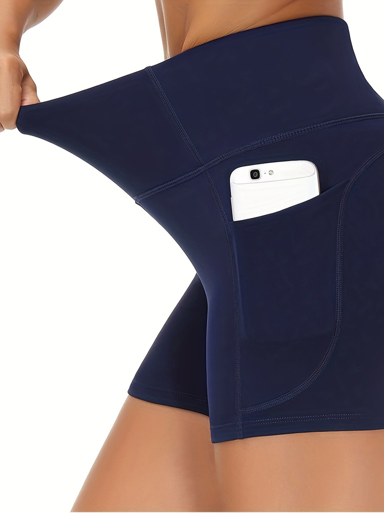 High-waisted butt-lifting shorts for running and fitness