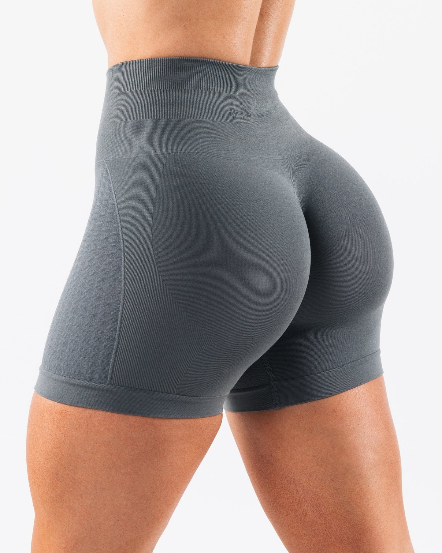 High-Waisted Textured Jacquard Butt-Lifting Yoga Shorts
