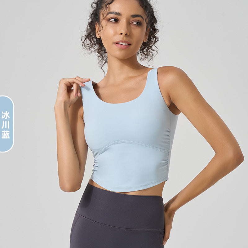 Breathable High-Elastic Yoga Camisole Fixed Cup Sports Bra