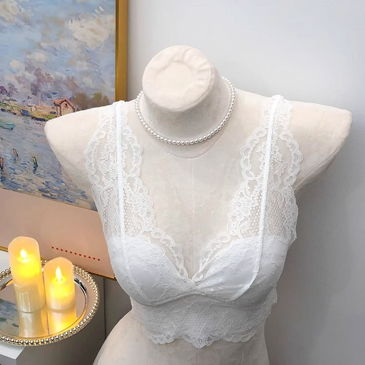French Lace Camisole Bra Apricot
