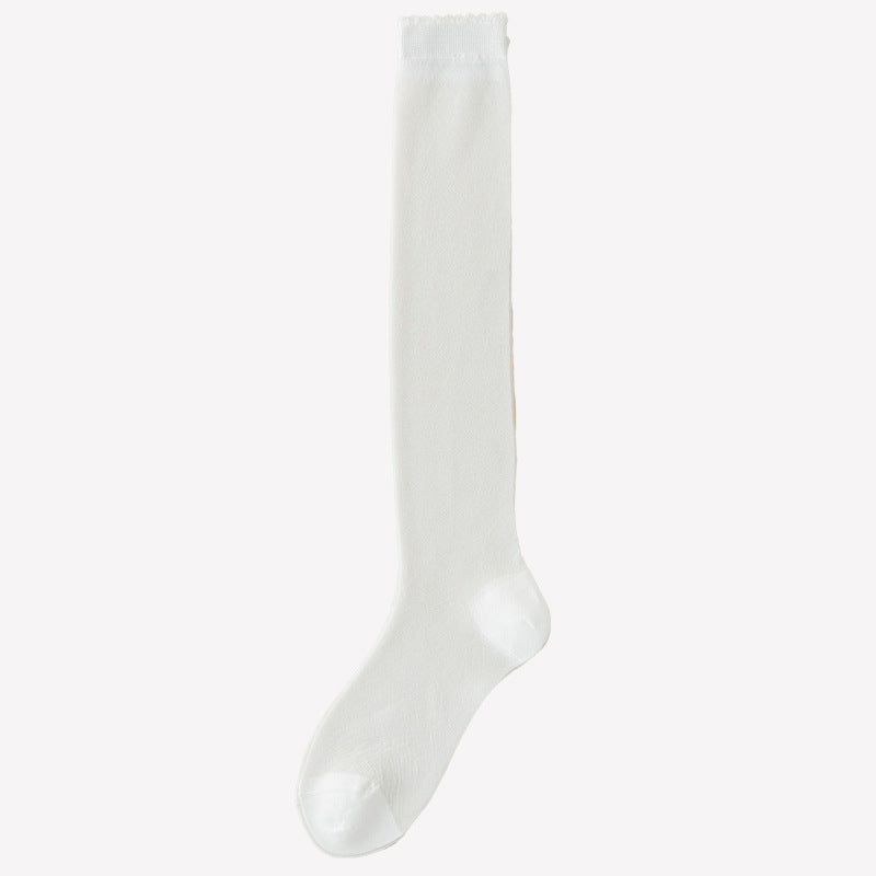Shiny Metallic Sheer Knee High Socks Women Breathable Summer Stockings