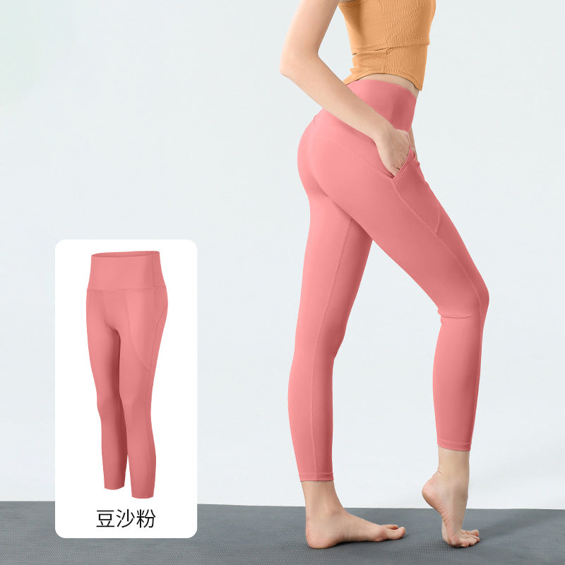 High Waist 7/8 Yoga Leggings with Pocket Detail