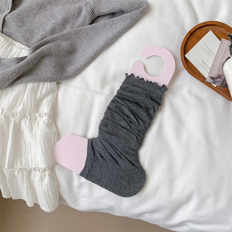 Ballet Style Ruffled Leg Warmers Footless Socks - Scrunch Leg Covers