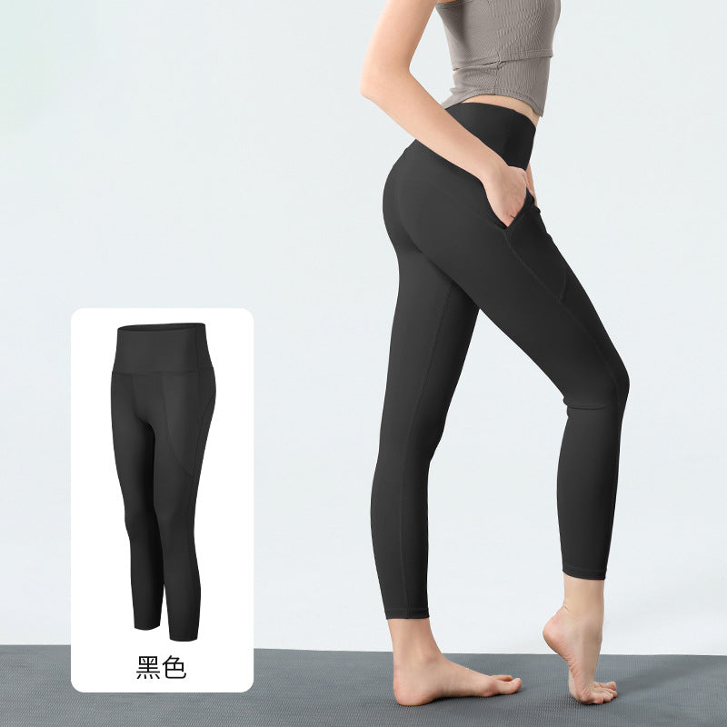 High Waist 7/8 Yoga Leggings with Pocket Detail
