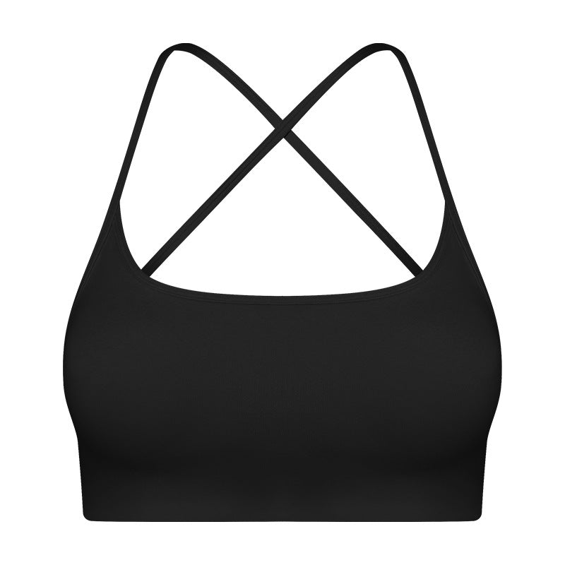 Cross Back Padded Sports Bra - Medium Impact Support