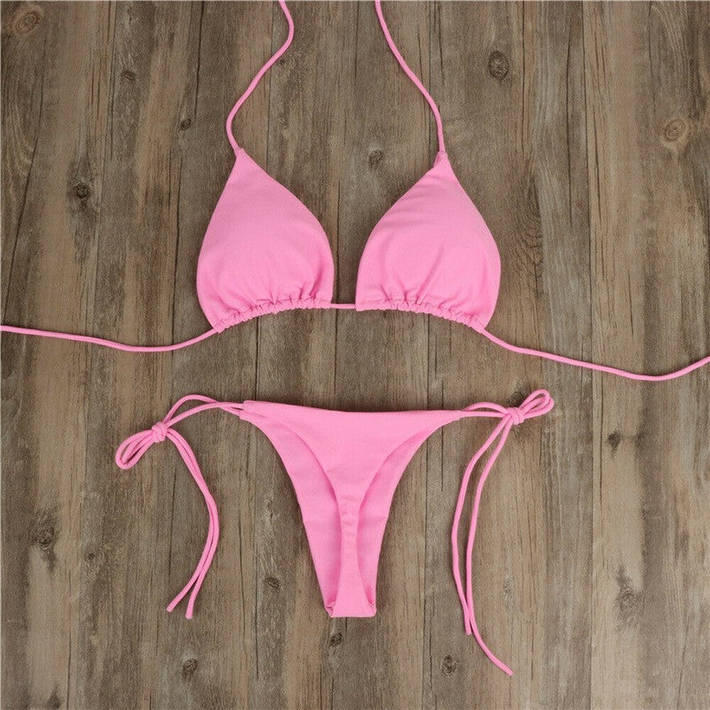 sexy adjustable tie bikini with padded cups