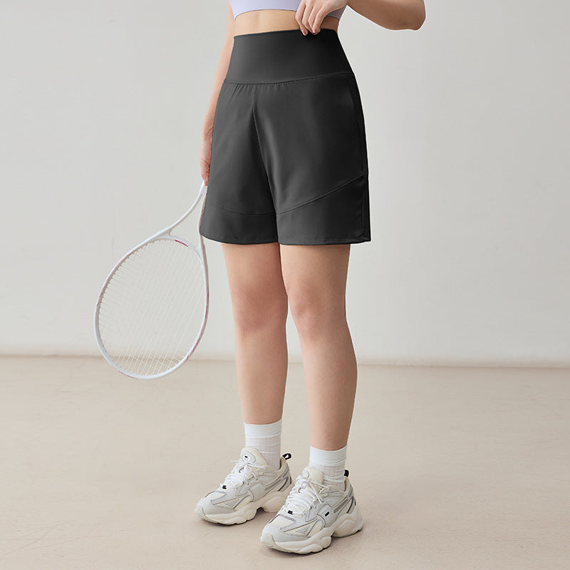 Bean Pink Quick Dry Sport Shorts - High Waist Yoga Running Tennis Activewear