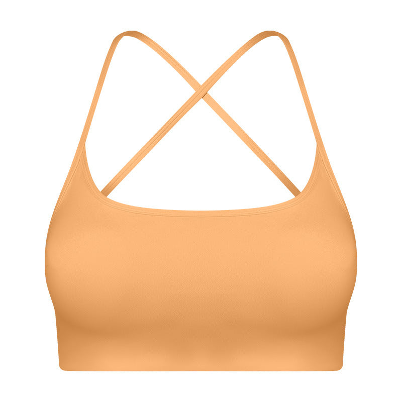 Cross Back Padded Sports Bra - Medium Impact Support