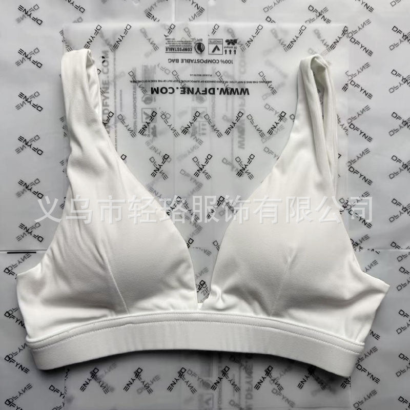 Deep V Push-Up Bra with Triangle Cups - Yoga Sports Bra