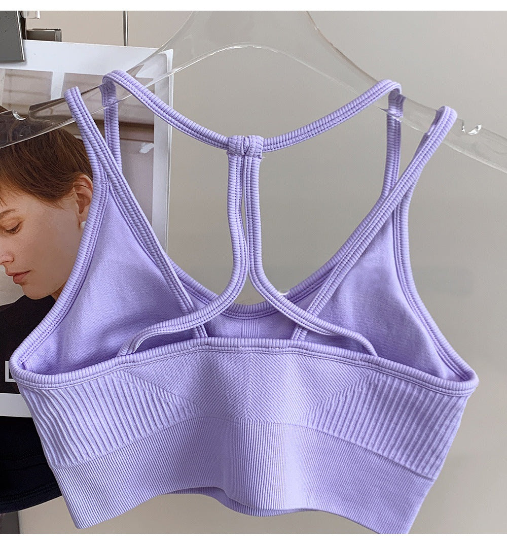 Nude feel sport bra with crisscross back
