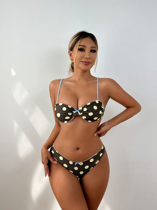 Polka Dot Bikini with Adjustable Straps