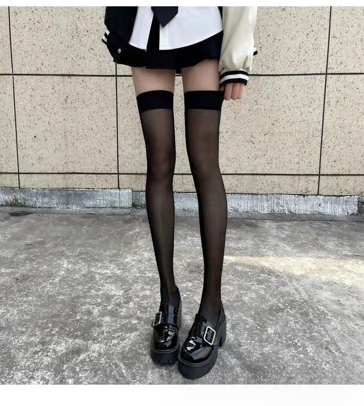 Sexy Black Fishnet Open-Crotch Suspender Stockings