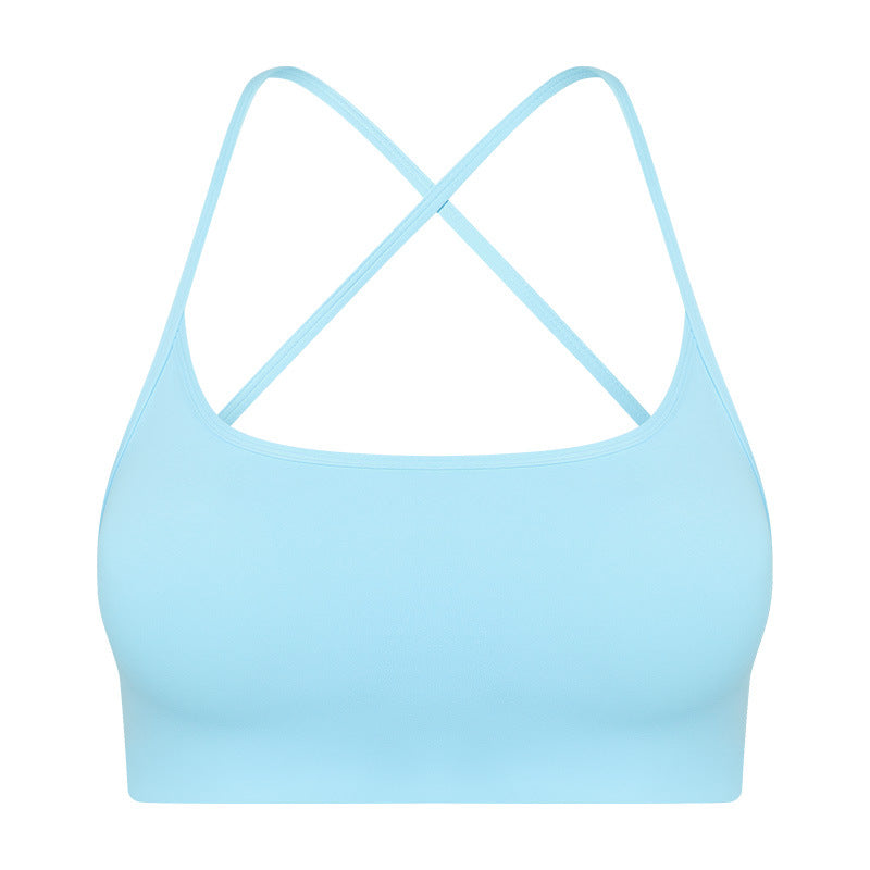 Cross Back Padded Sports Bra - Medium Impact Support