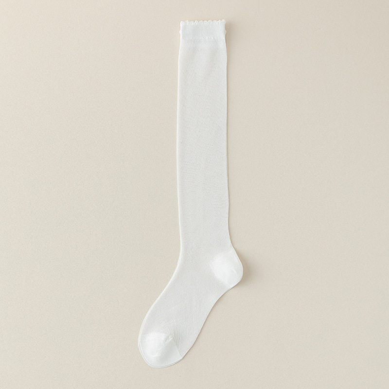 Sheer Knee High Stockings - Glossy Thin Summer Socks