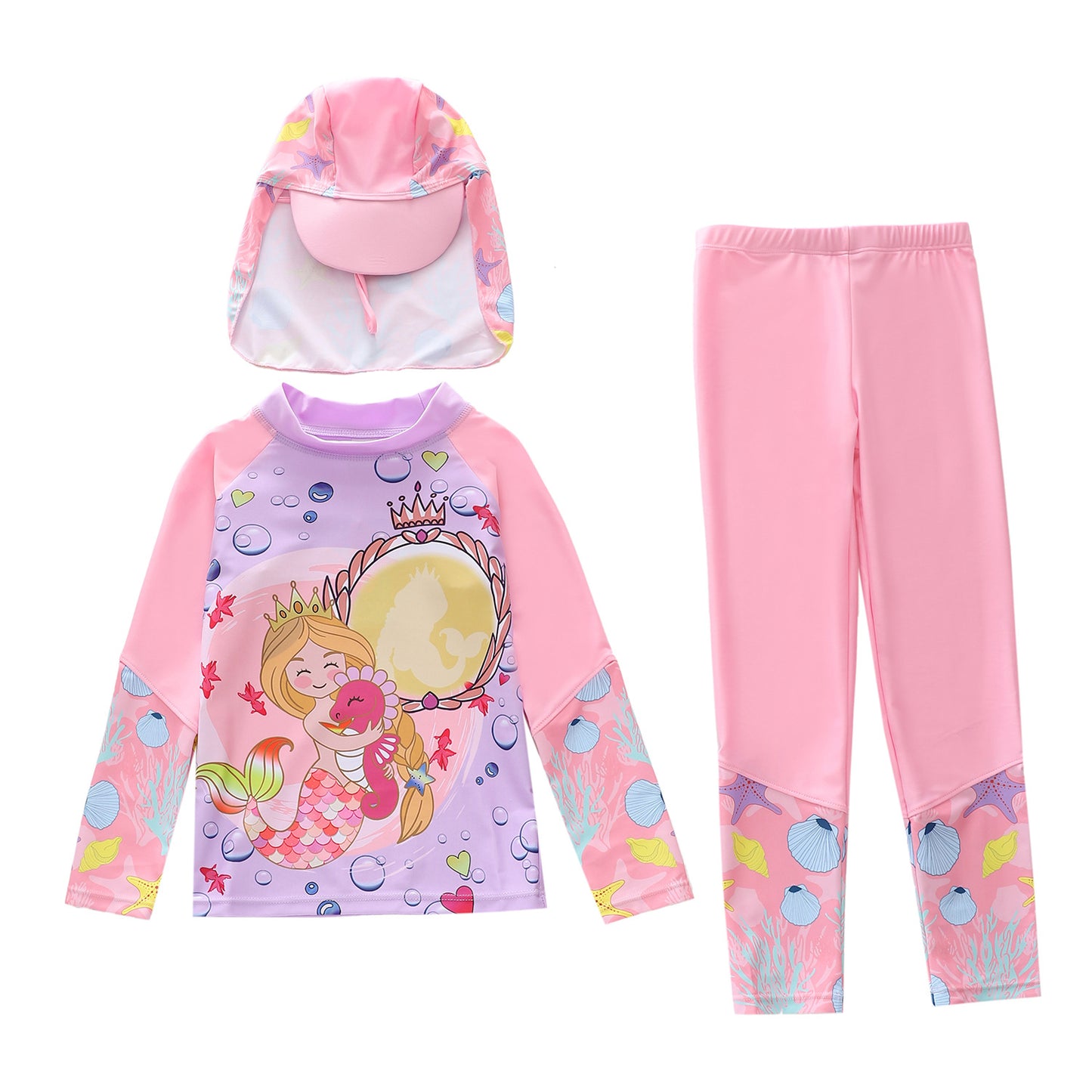 Children's Long Sleeve Rash Guard and Leggings Set