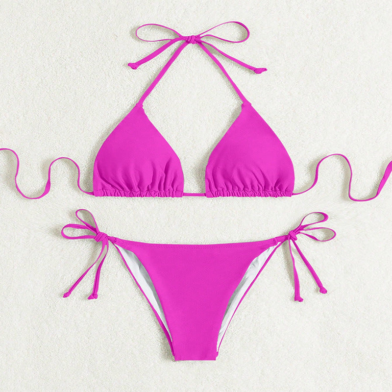Triangle Bikini with Ties and Halter Neck