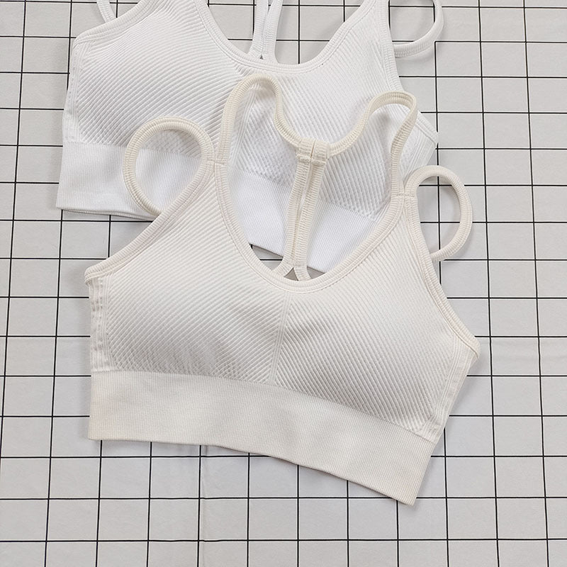 Nude feel sport bra with crisscross back