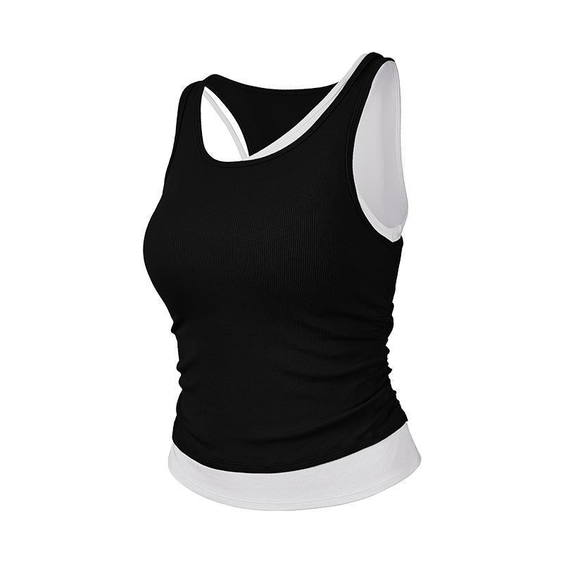 Asymmetric Layered Outdoor Sports Vest High Elasticity Yoga Tank