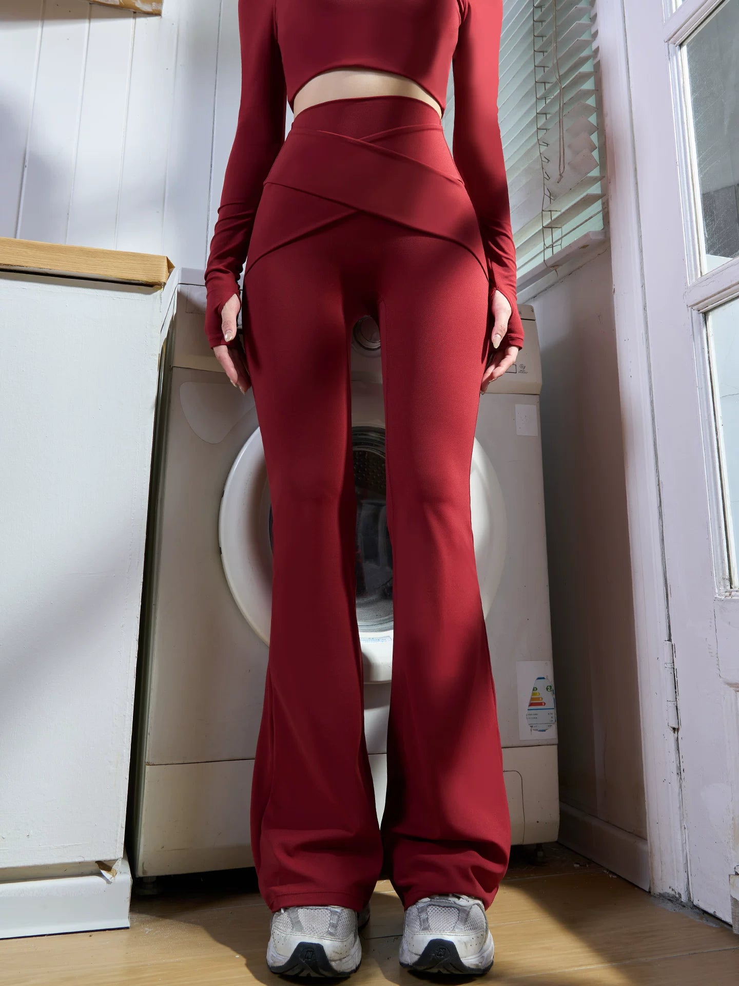 High Waisted Flared Yoga Pants Butt Lift Tummy Control