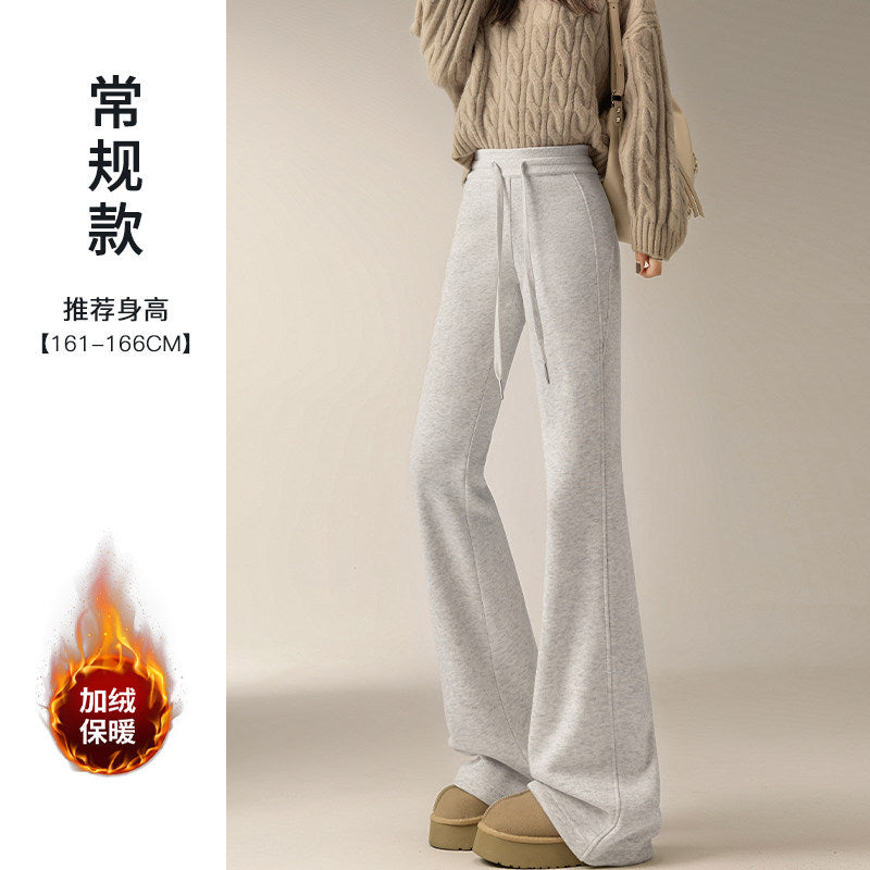 微喇运动裤女春秋2025新款高腰垂感阔腿喇叭裤休闲美式裤子喇叭裤