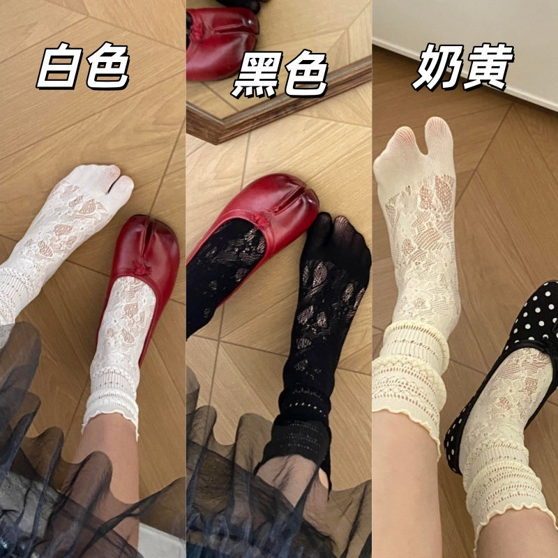 Lace Split Toe Tabi Socks for Women - Summer Festival Style