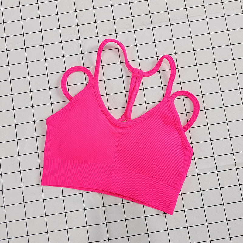 Nude feel sport bra with crisscross back