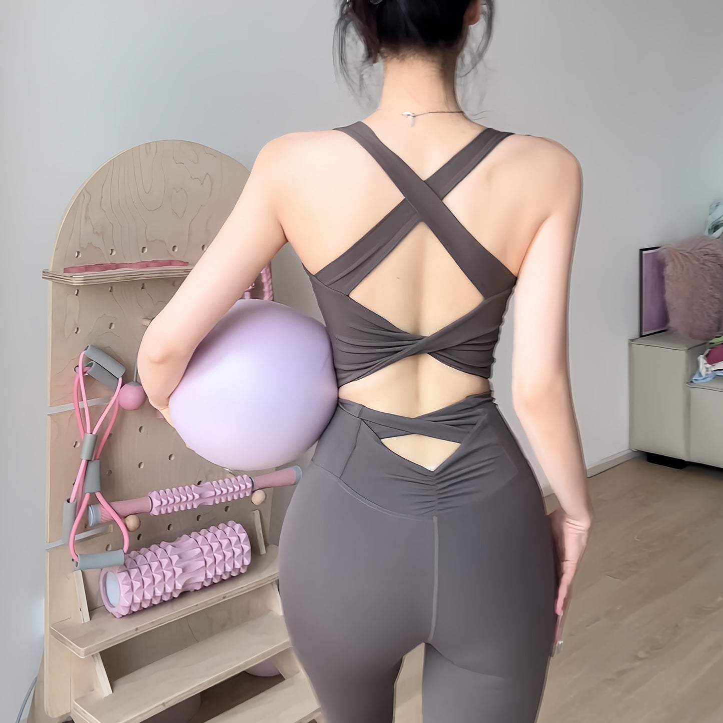 Cross Strap High-Impact Sports Bra UPF50+