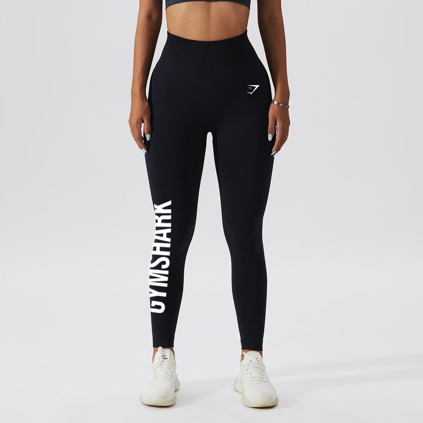 High-waisted butt-lifting yoga leggings mid-length gym training