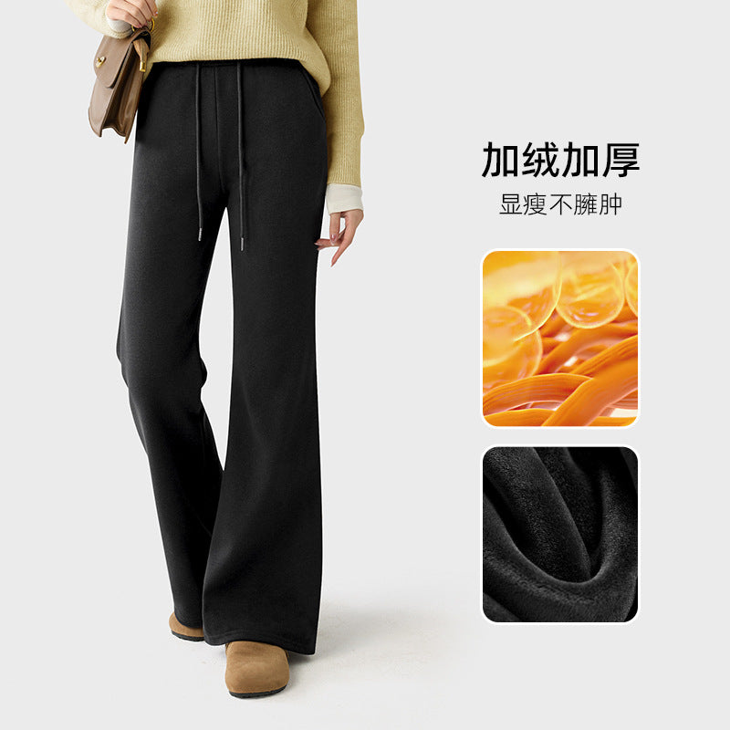 微喇运动裤女春秋2025新款高腰垂感阔腿喇叭裤休闲美式裤子喇叭裤