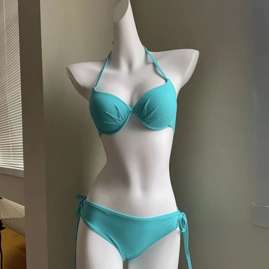 Tiffany Blue Steel-Tone Bikini with Skirt