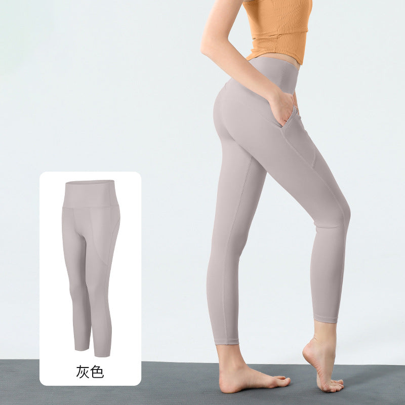 High Waist 7/8 Yoga Leggings with Pocket Detail