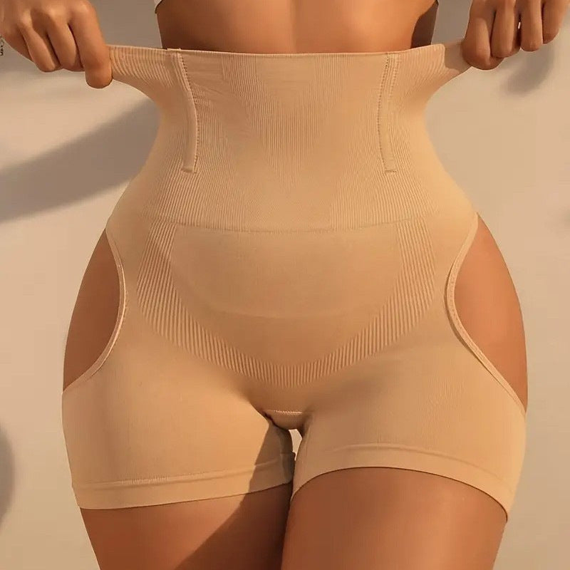 High-Waisted Butt-Lift Shapewear Shorts Side Cutouts