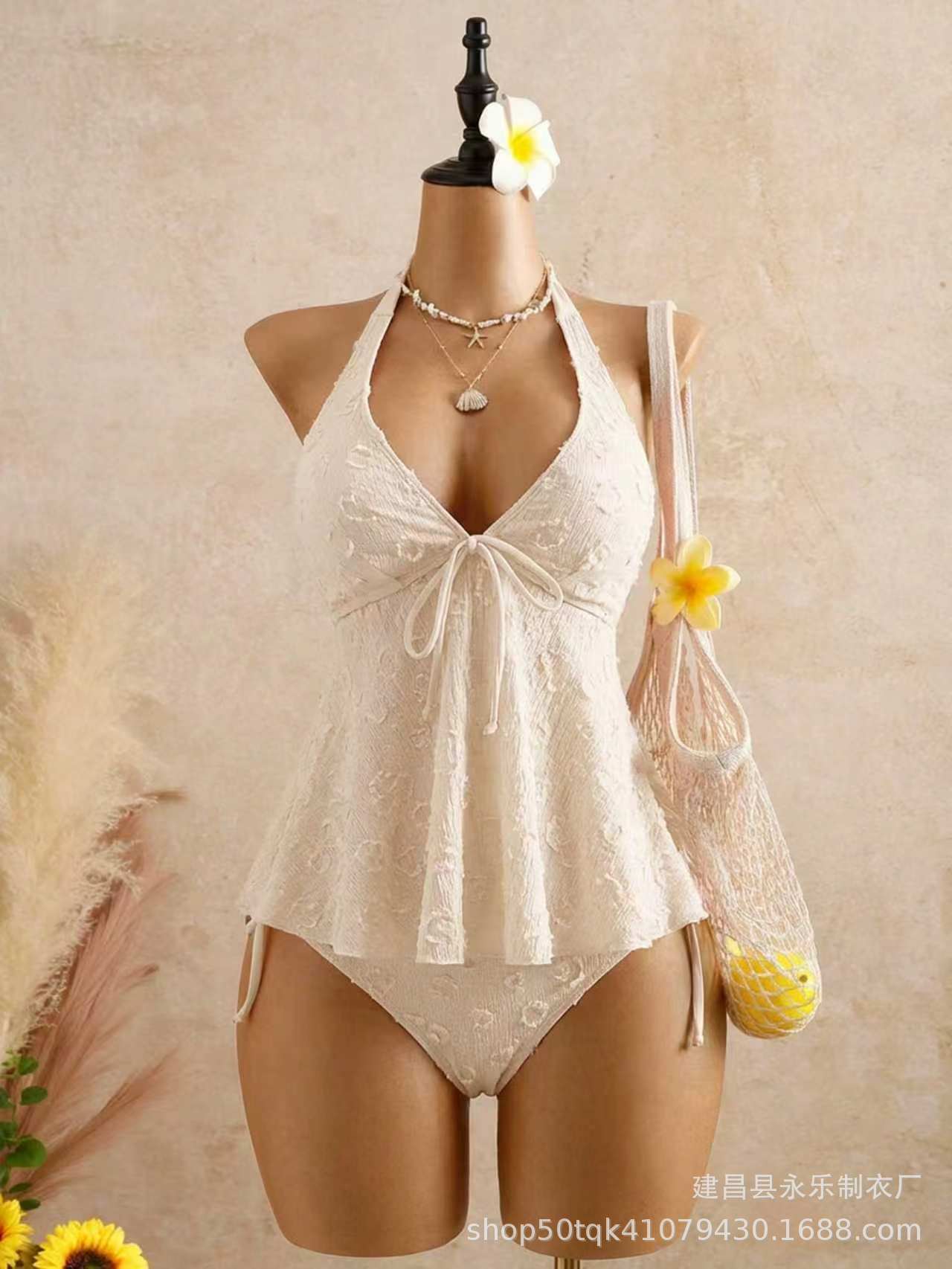 V-neck tie-front camisole lingerie top