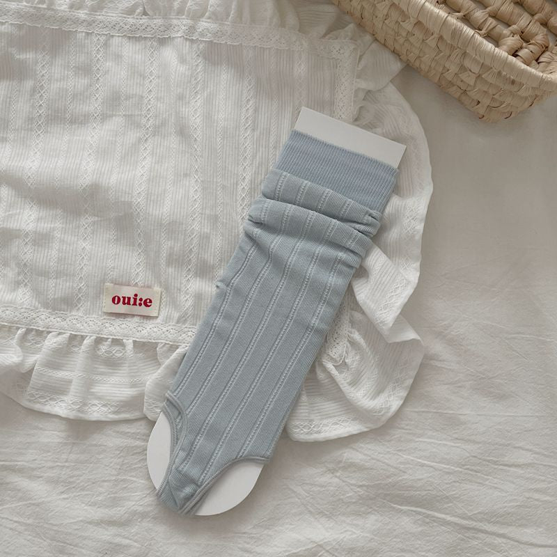 Ballet Ruched Mid-Calf Socks with Ruffle Trim for Sandals