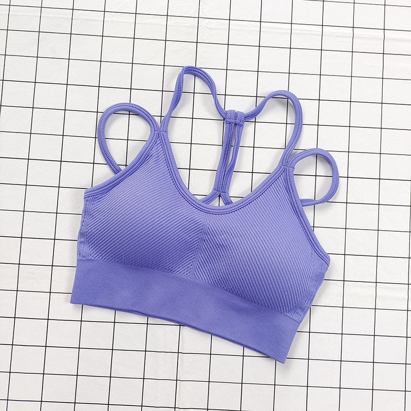 Nude feel sport bra with crisscross back