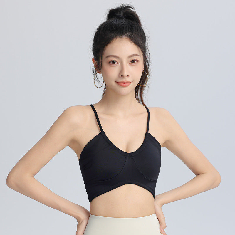 Trendy Floral Sports Bra with Cross Back