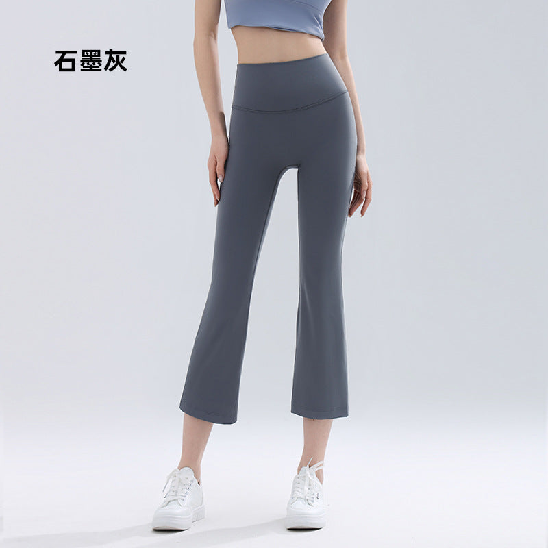 High Waisted Flared Yoga Pants Women - Cropped Micro Flare Fitness Leggings