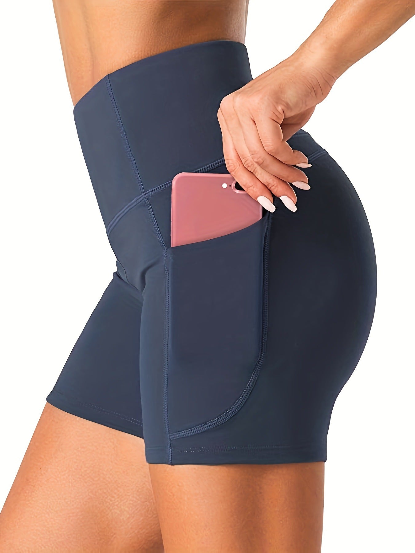 High-waisted butt-lifting shorts for running and fitness
