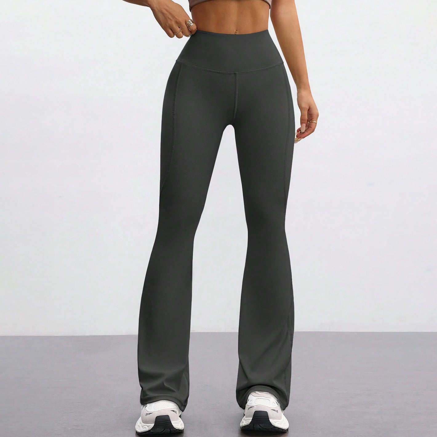 High Waisted Flared Yoga Pants Butt Lifting Naked Feel Stretch Quick Dry